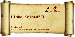 Liska Kristóf névjegykártya