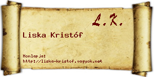 Liska Kristóf névjegykártya